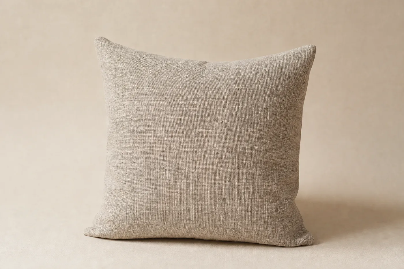 Coussin Lin Lavé Greige — Essentiel